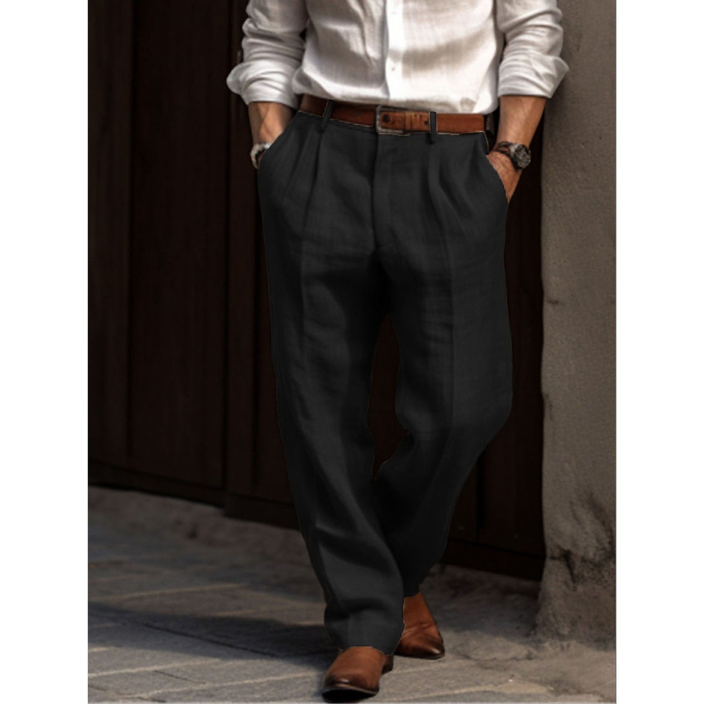 Leinenhose – lockere Passform – Sommer – Bundfaltenhose – Herrenhose-HauteBerlin