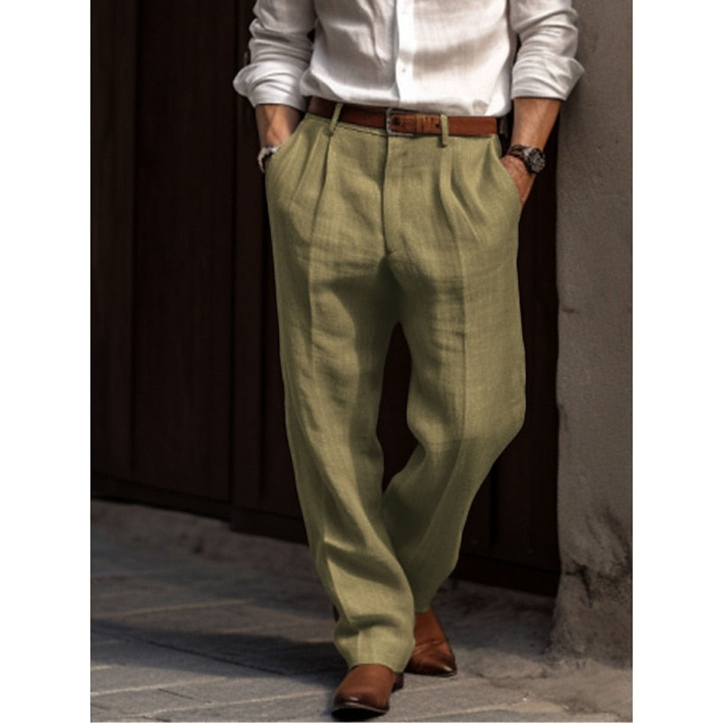 Leinenhose – lockere Passform – Sommer – Bundfaltenhose – Herrenhose-HauteBerlin