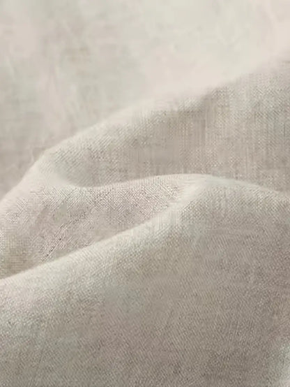 Leinenhose – lockere Passform – elastischer Bund – Sommerhose – weiße Herrenhose-HauteBerlin