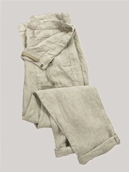 Leinenhosen - Taschen - Kordelzug - Sommerhosen - Leinenbekleidung für Männer-HauteBerlin