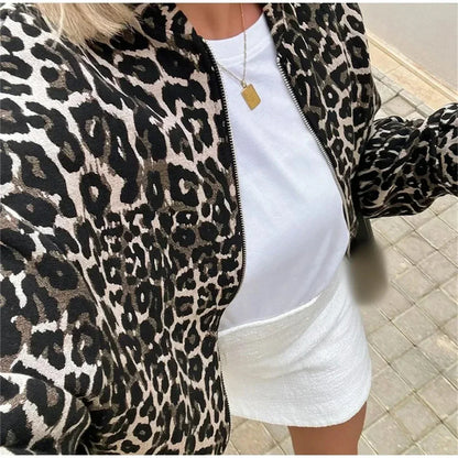 Leopardenjacke – Oversized – Reißverschluss – Bomberjacke – Damenjacke-HauteBerlin