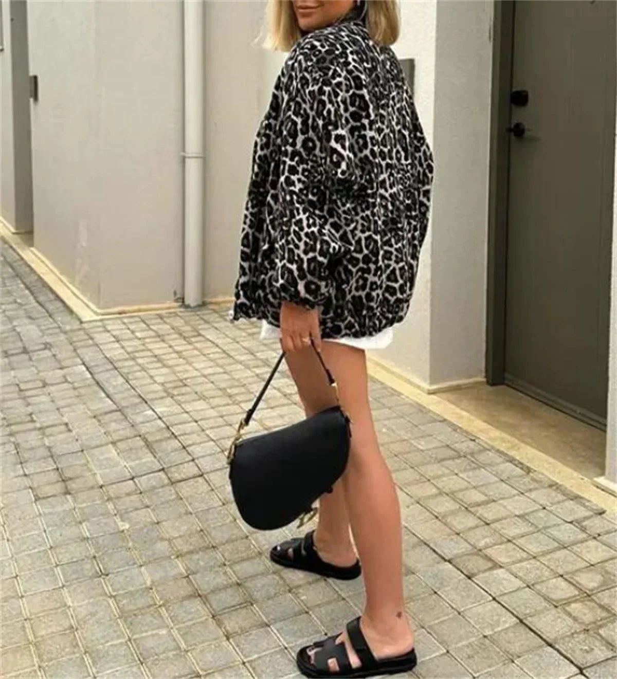 Leopardenjacke – Oversized – Reißverschluss – Bomberjacke – Damenjacke-HauteBerlin