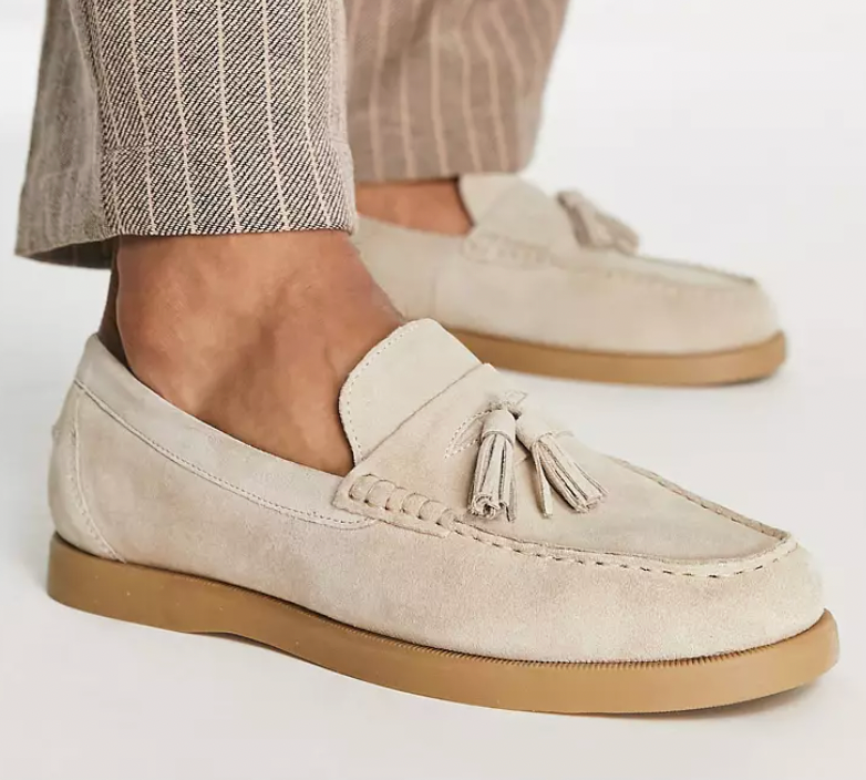 Loafer – Beigefarbene Slipper für Herren aus Leder mit Quaste-HauteBerlin