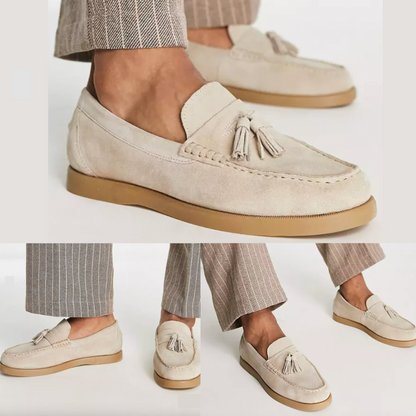 Loafer – Beigefarbene Slipper für Herren aus Leder mit Quaste-HauteBerlin