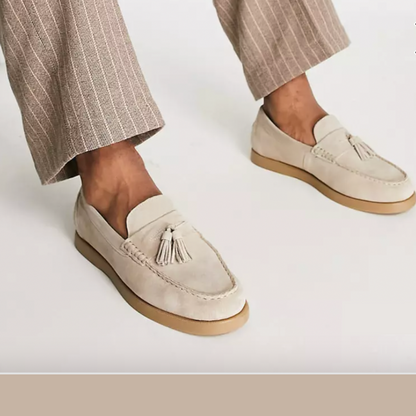 Loafers aus Leder - Beige - Slip-On - Herren Loafers - Mokassins-HauteBerlin