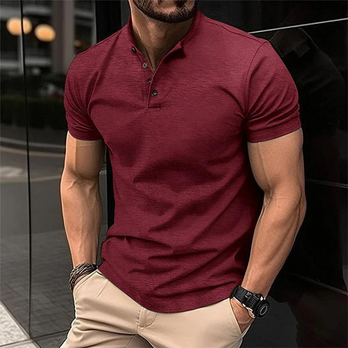 Luxus Musclefit - Polohemd mit Knöpfen für Männer-HauteBerlin