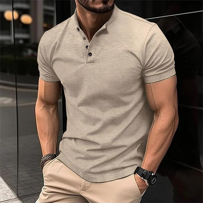 Luxus Musclefit - Polohemd mit Knöpfen für Männer-HauteBerlin
