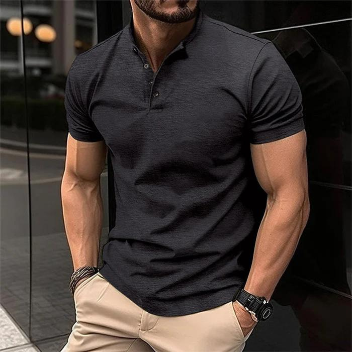 Luxus Musclefit - Polohemd mit Knöpfen für Männer-HauteBerlin