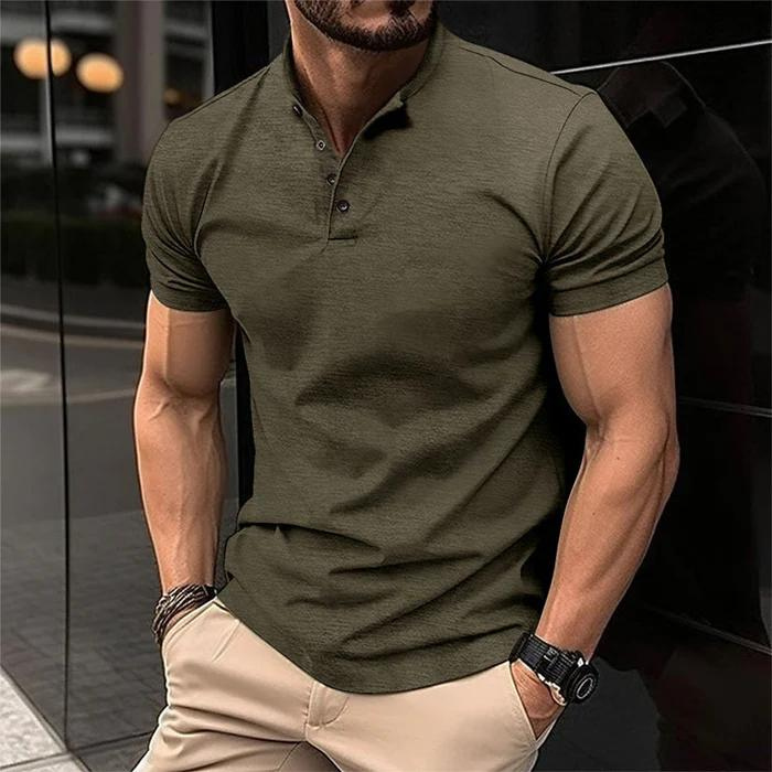 Luxus Musclefit - Polohemd mit Knöpfen für Männer-HauteBerlin