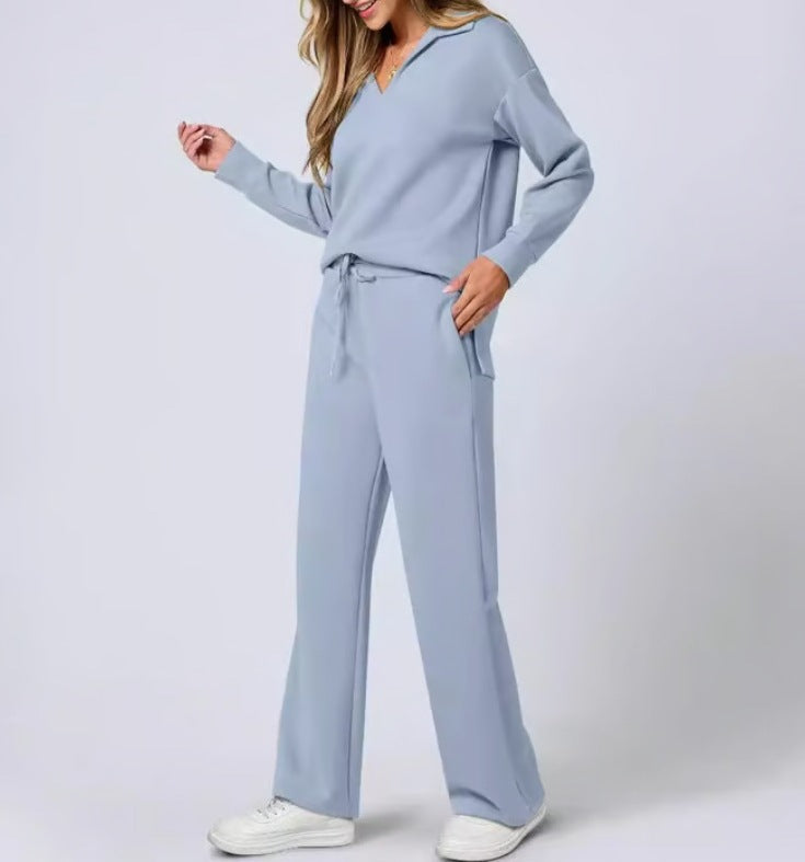 Damen-Trainingsanzug – Kordelzug – Halbreißverschluss – Jogginganzug – Loungewear-Set