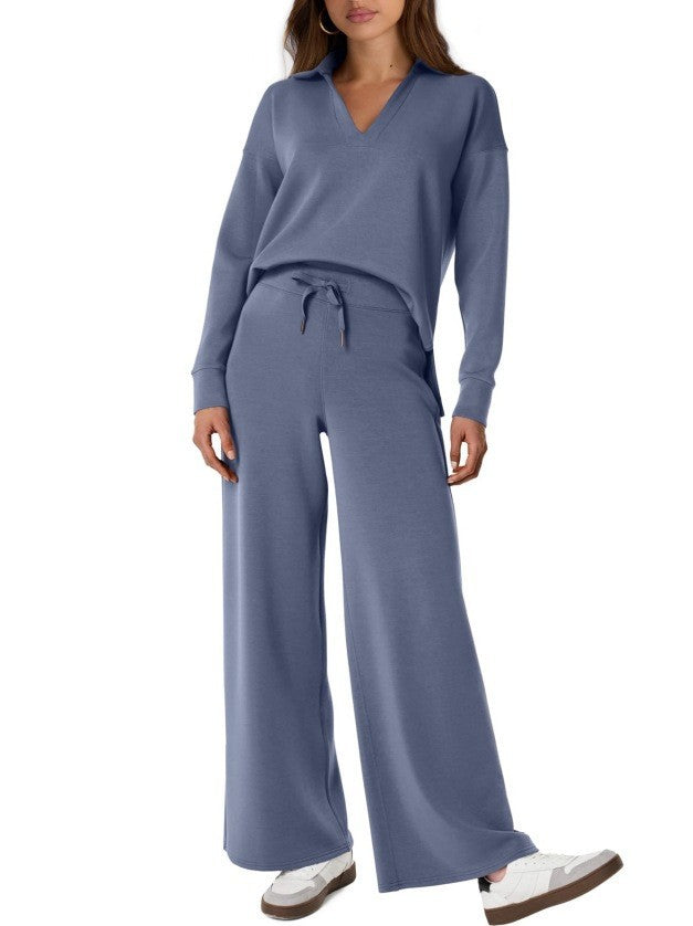 Damen-Trainingsanzug – Kordelzug – Halbreißverschluss – Jogginganzug – Loungewear-Set