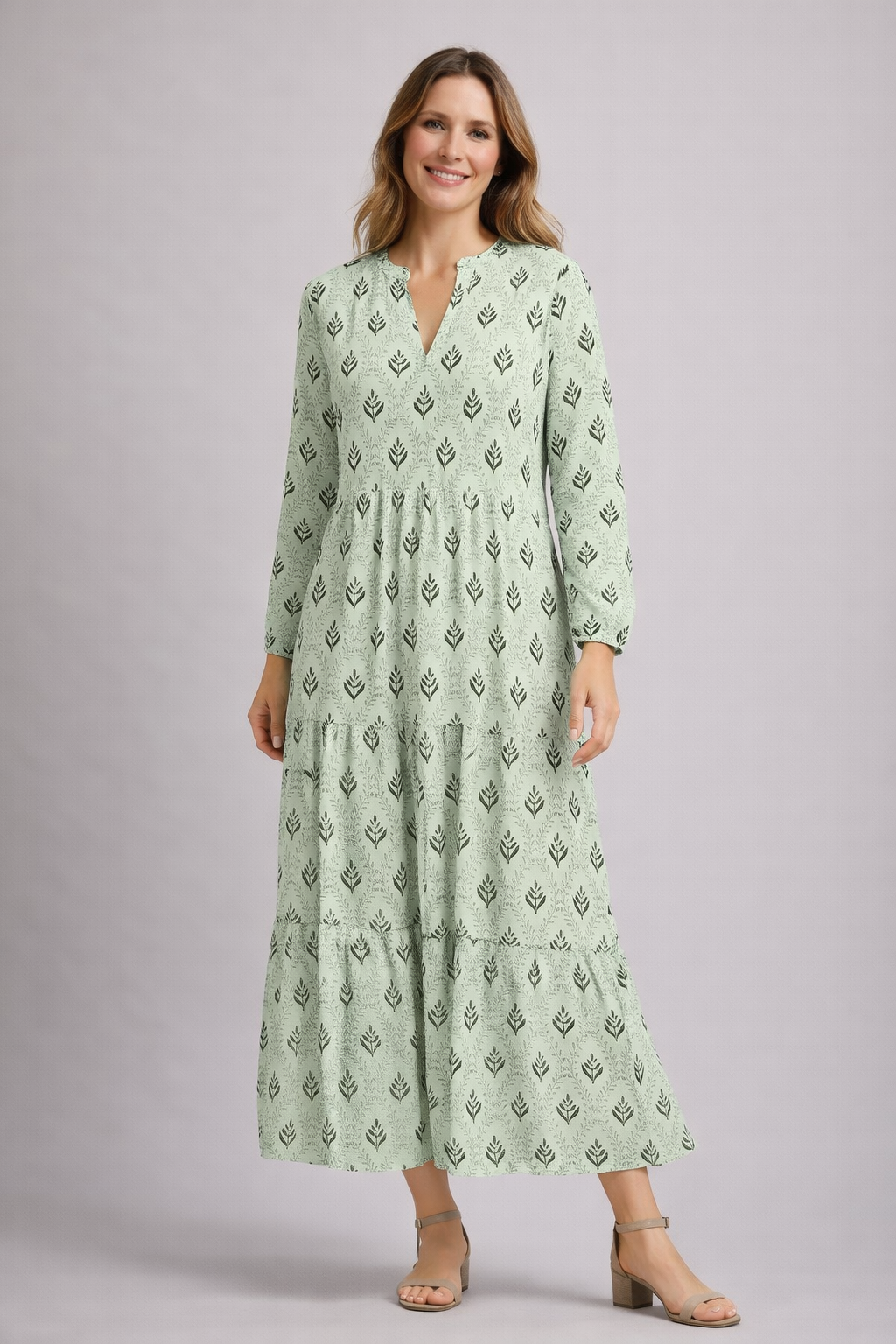 Maxikleid – Lässiges Sommerkleid mit langen Ärmeln-HauteBerlin