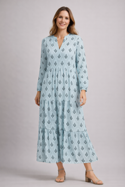Maxikleid – Lässiges Sommerkleid mit langen Ärmeln-HauteBerlin