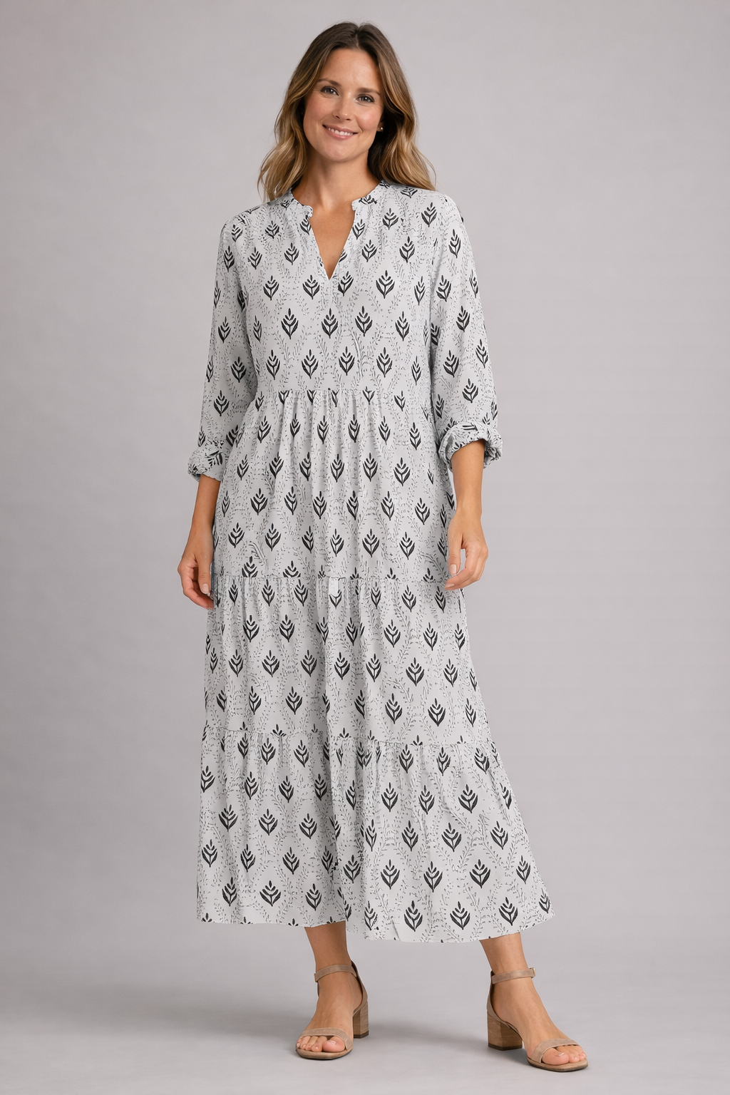 Maxikleid – Lässiges Sommerkleid mit langen Ärmeln-HauteBerlin
