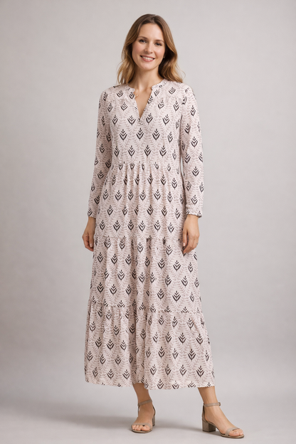 Maxikleid – Lässiges Sommerkleid mit langen Ärmeln-HauteBerlin