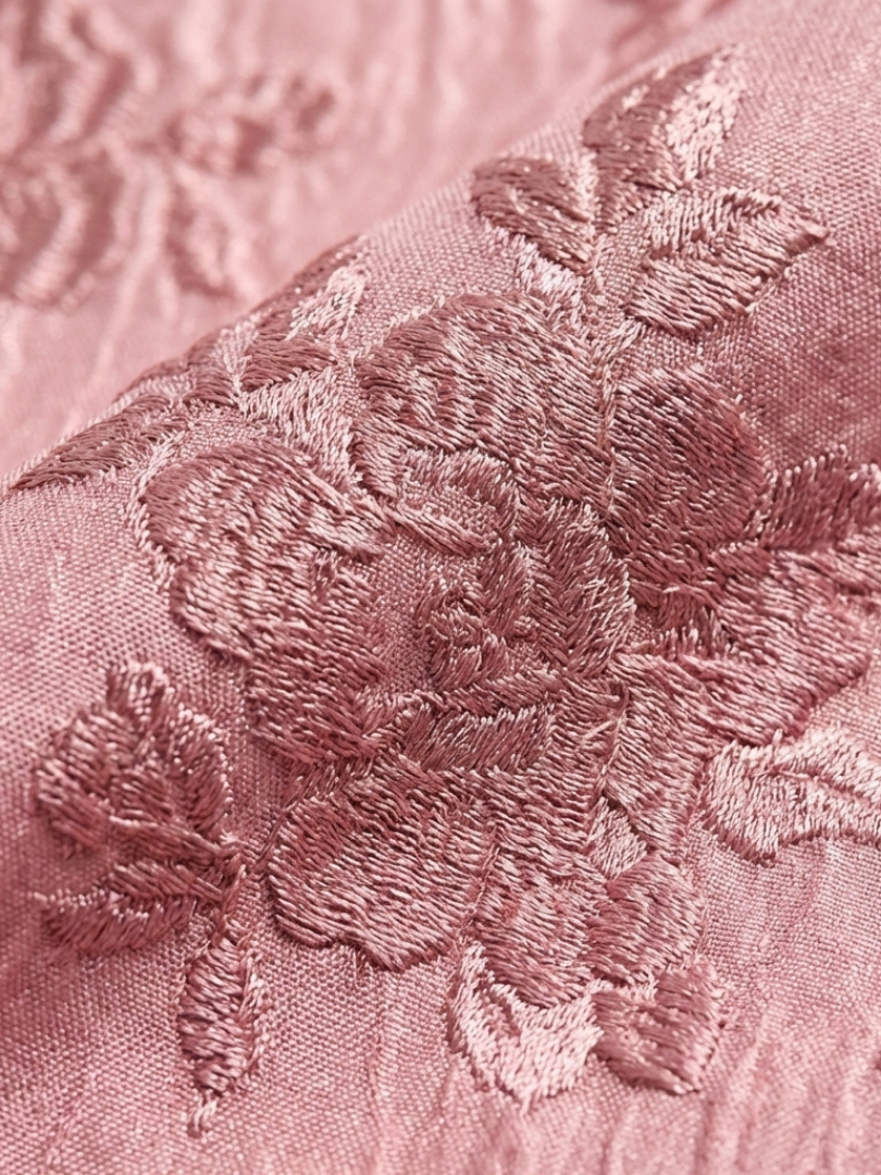 Maxikleid – Puffärmel – Mit Gürtel – Rosa Kleid – Kleid mit Knopfleiste-HauteBerlin