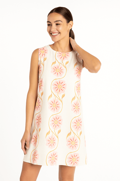 Minikleid – Ärmelloses Sommerkleid mit Blumenmuster für Damen-HauteBerlin