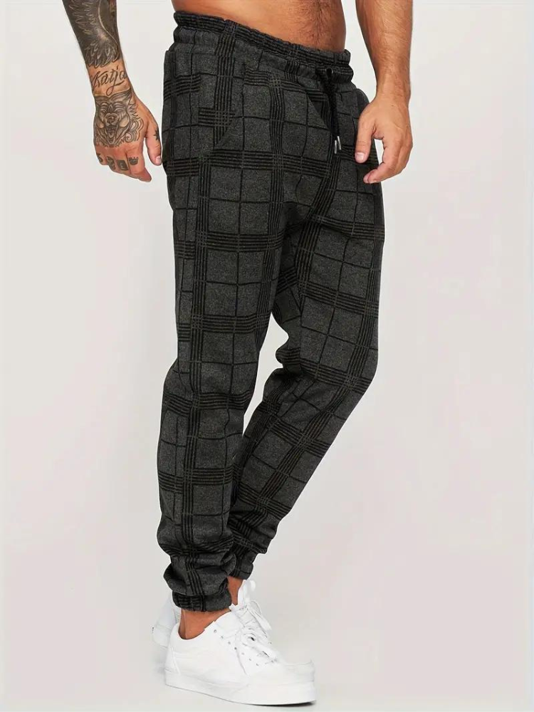 Morgan Jogger | Elastische karierte Sweatpants für Männer-HauteBerlin