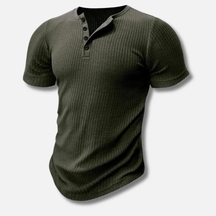 Muscle Fit Henley T-Shirt für Männer-HauteBerlin
