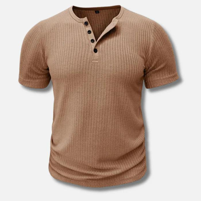 Muscle Fit Henley T-Shirt für Männer-HauteBerlin