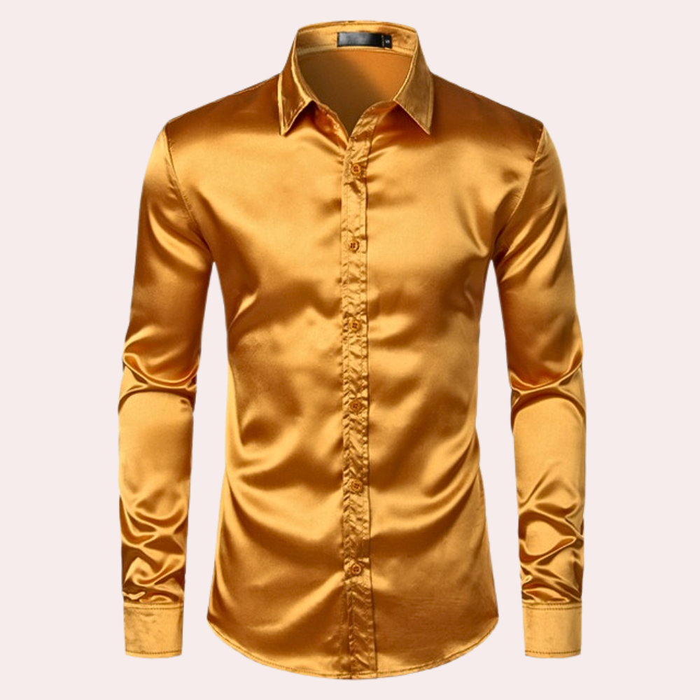 Oberhemd | Glänzend | Slim Fit | Hemd mit Knöpfen | Herrenhemden-HauteBerlin