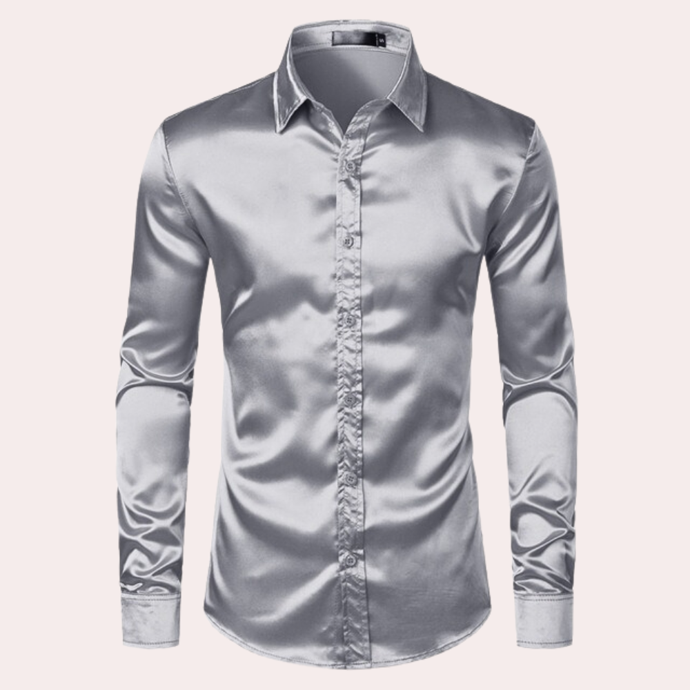 Oberhemd | Glänzend | Slim Fit | Hemd mit Knöpfen | Herrenhemden-HauteBerlin