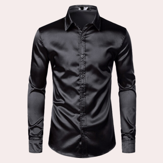 Oberhemd | Glänzend | Slim Fit | Hemd mit Knöpfen | Herrenhemden-HauteBerlin