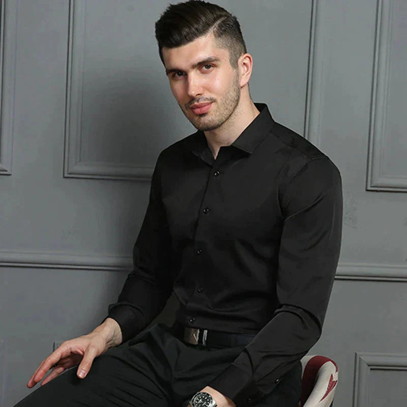 Oberhemd – Slim Fit – knitterfrei – Stretch-Hemd – Herren-Hemd mit Knöpfen-HauteBerlin