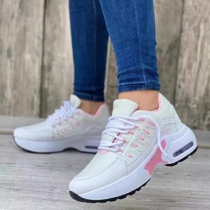 SanaStep – Orthopädische Damen Komfortschuhe mit Fußgewölbeunterstützung-Weiß Rosa-35-HauteBerlin