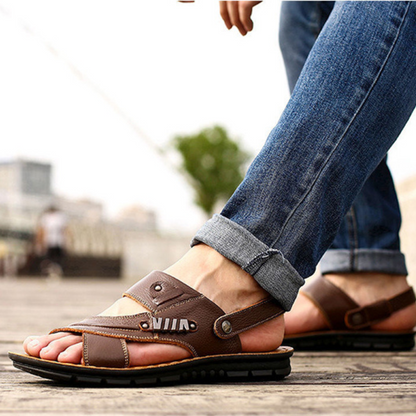 Orthopädische Sandalen – ergonomische Ledersandalen zum Hineinschlüpfen für Herren-HauteBerlin