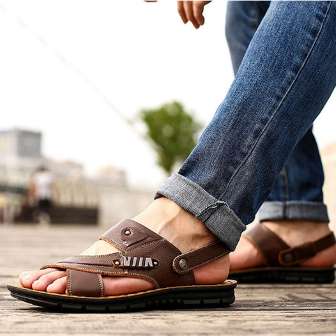 Orthopädische Sandalen – ergonomische Ledersandalen zum Hineinschlüpfen für Herren-HauteBerlin