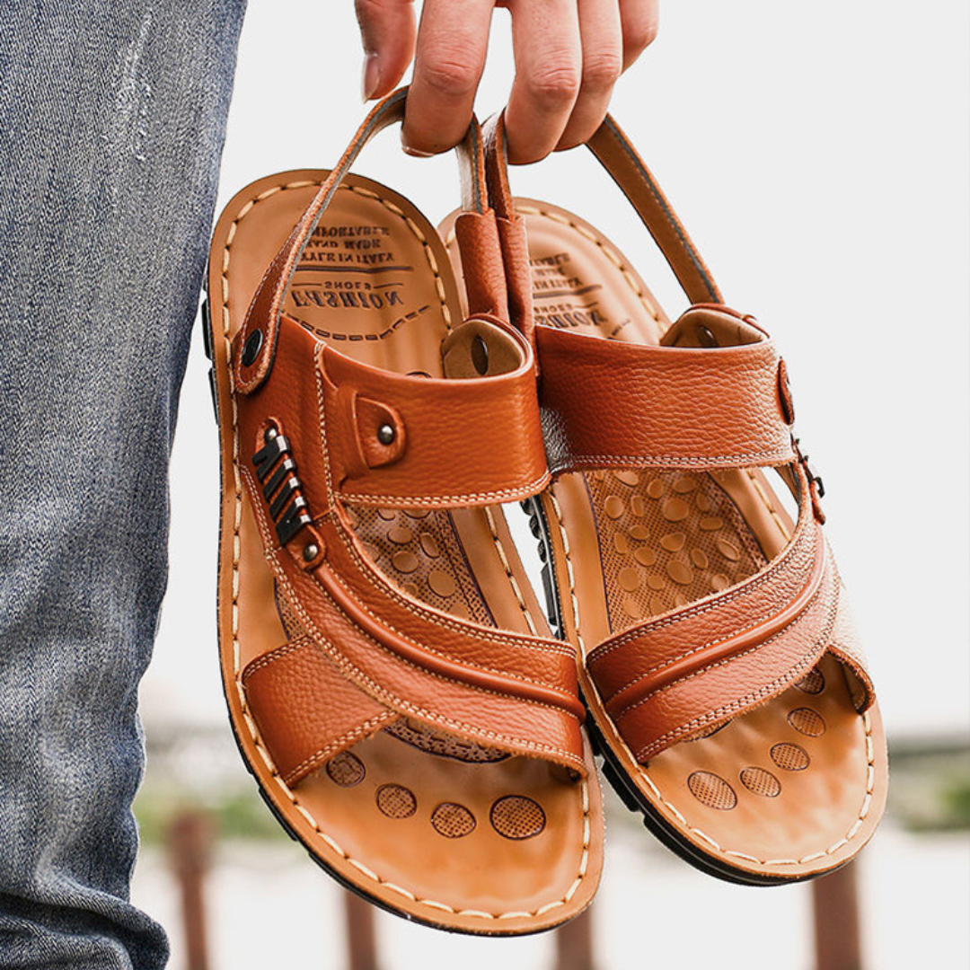Orthopädische Sandalen – ergonomische Ledersandalen zum Hineinschlüpfen für Herren-HauteBerlin