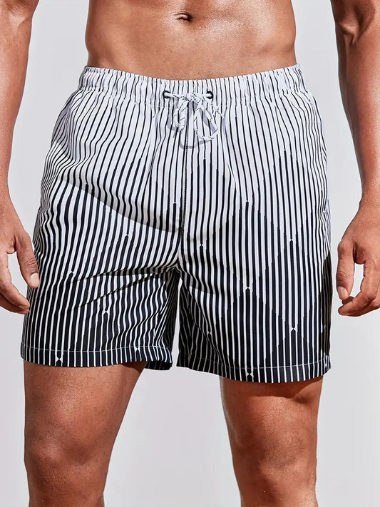 Oscar Boardshorts | Gestreifte Herren Badehose mit Kordelzug-Chaps Herrenmode