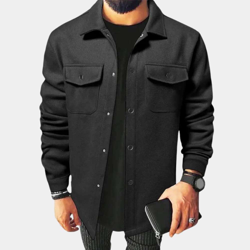 Overshirt – Herrenhemdjacke mit Knöpfen und Brusttaschen-HauteBerlin