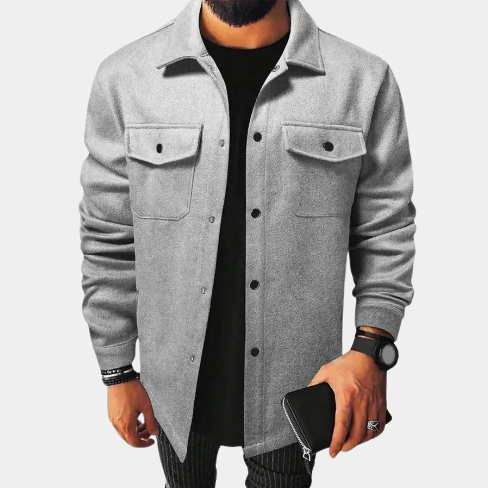 Overshirt – Herrenhemdjacke mit Knöpfen und Brusttaschen-HauteBerlin