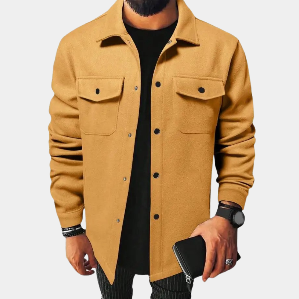 Overshirt – Herrenhemdjacke mit Knöpfen und Brusttaschen-HauteBerlin