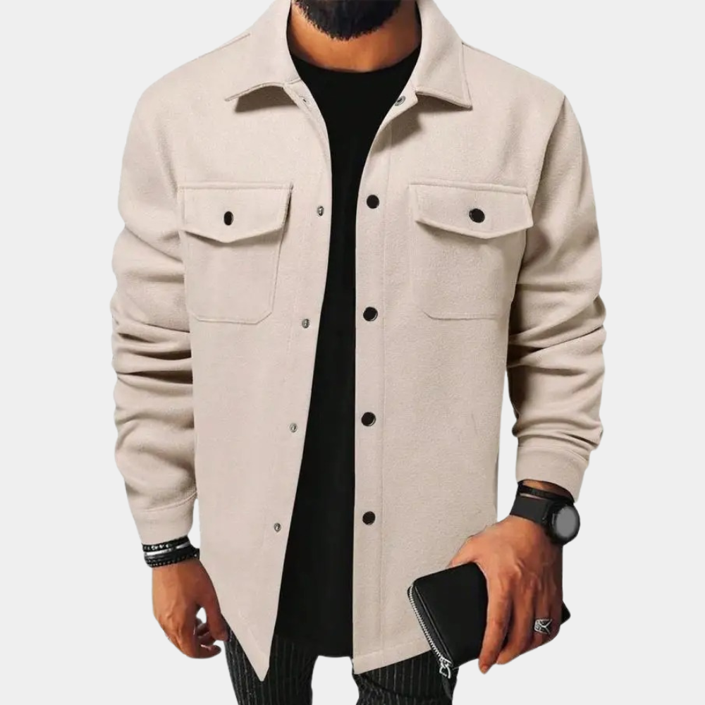 Overshirt – Herrenhemdjacke mit Knöpfen und Brusttaschen-HauteBerlin