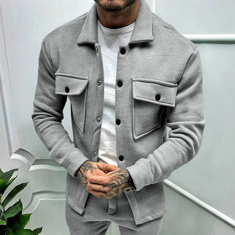 Overshirt – Slim Fit – Knopfleiste – Hemdjacke – Herrenjacke-HauteBerlin
