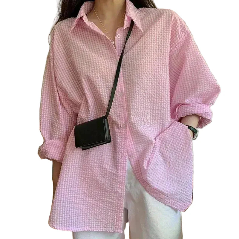 Oversize-Hemd | Knopfleiste | Langarm | Hemd mit Knopfleiste | Damenbluse-HauteBerlin