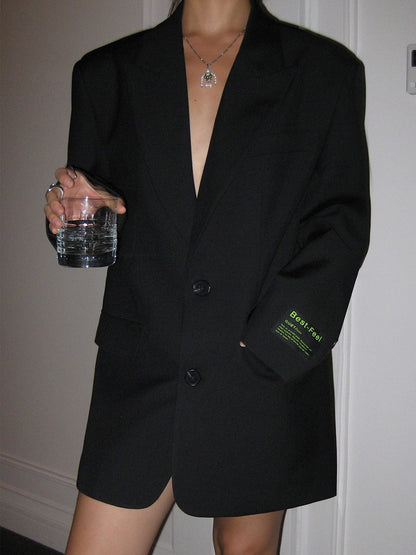 Oversized-Blazer – Grau – Schwarz – Blazerjacke – Damenblazer-HauteBerlin