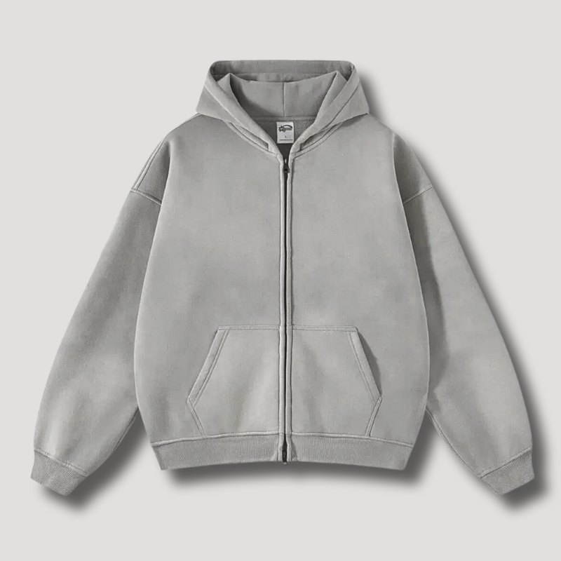 Oversized Hoodie | Reißverschluss | Washed | Zipper Hoodie | Hoodie für Männer-HauteBerlin