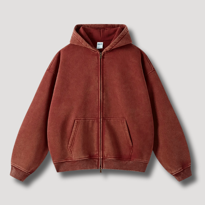 Oversized Hoodie | Reißverschluss | Washed | Zipper Hoodie | Hoodie für Männer-HauteBerlin