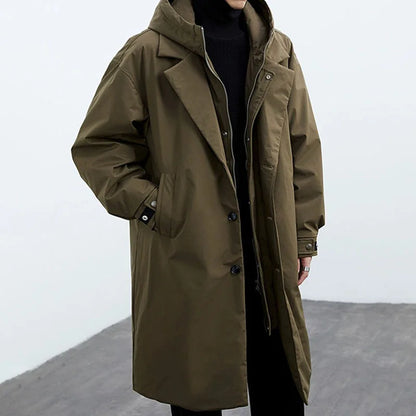 Parka-Mantel – mit Kapuze – winddicht – Oversize-Mantel – Herrenmantel-HauteBerlin