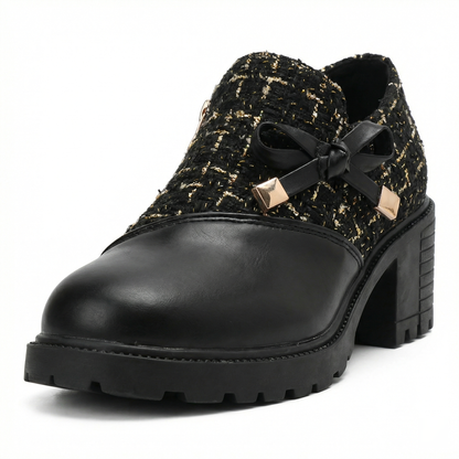 Plateau-Loafer – Profilsohle – Tweed – Klobige Loafer – Damenschuhe-HauteBerlin
