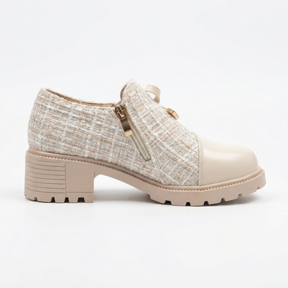 Plateau-Loafer – Profilsohle – Tweed – Klobige Loafer – Damenschuhe-HauteBerlin