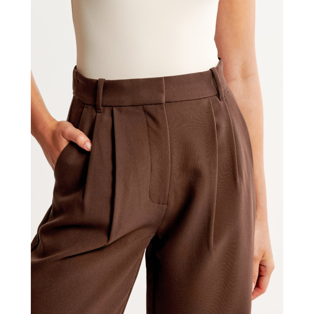 Plisseehose – Stylisch – Hohe Taille – Weite Hosenbeine – Damenhose-HauteBerlin