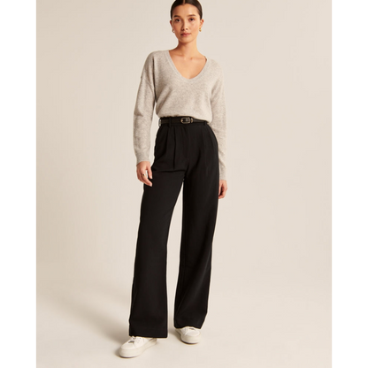 Plisseehose – Stylisch – Hohe Taille – Weite Hosenbeine – Damenhose-HauteBerlin