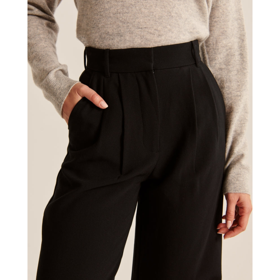 Plisseehose – Stylisch – Hohe Taille – Weite Hosenbeine – Damenhose-HauteBerlin