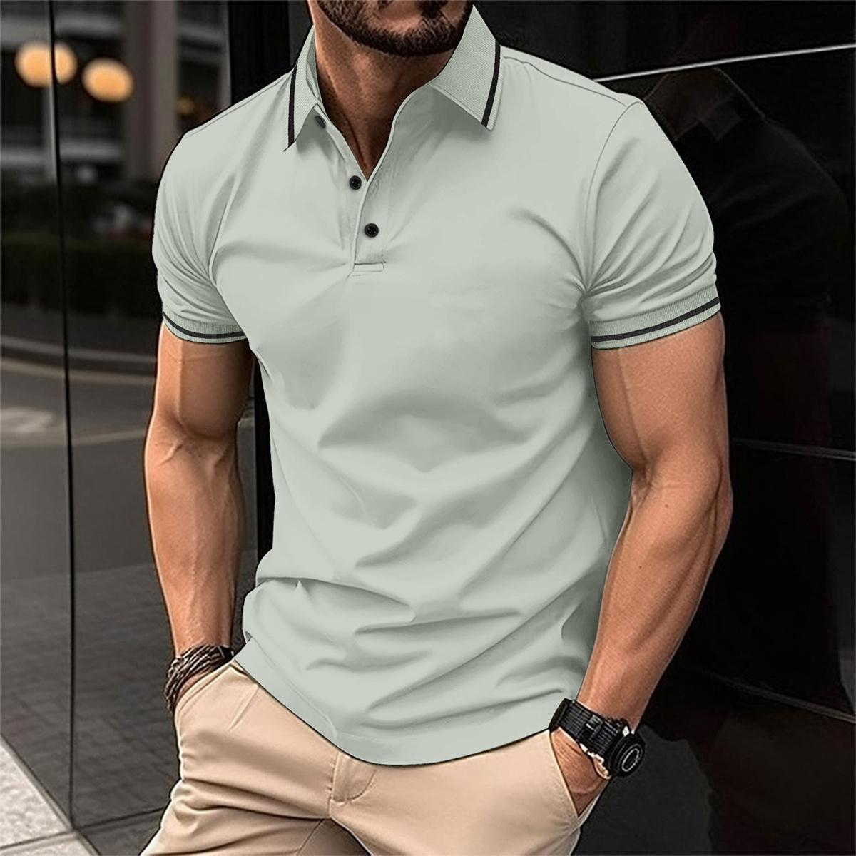 Polo-Shirt – Herren-Polohemd mit Knöpfen, Kragen und kurzen Ärmeln-HauteBerlin