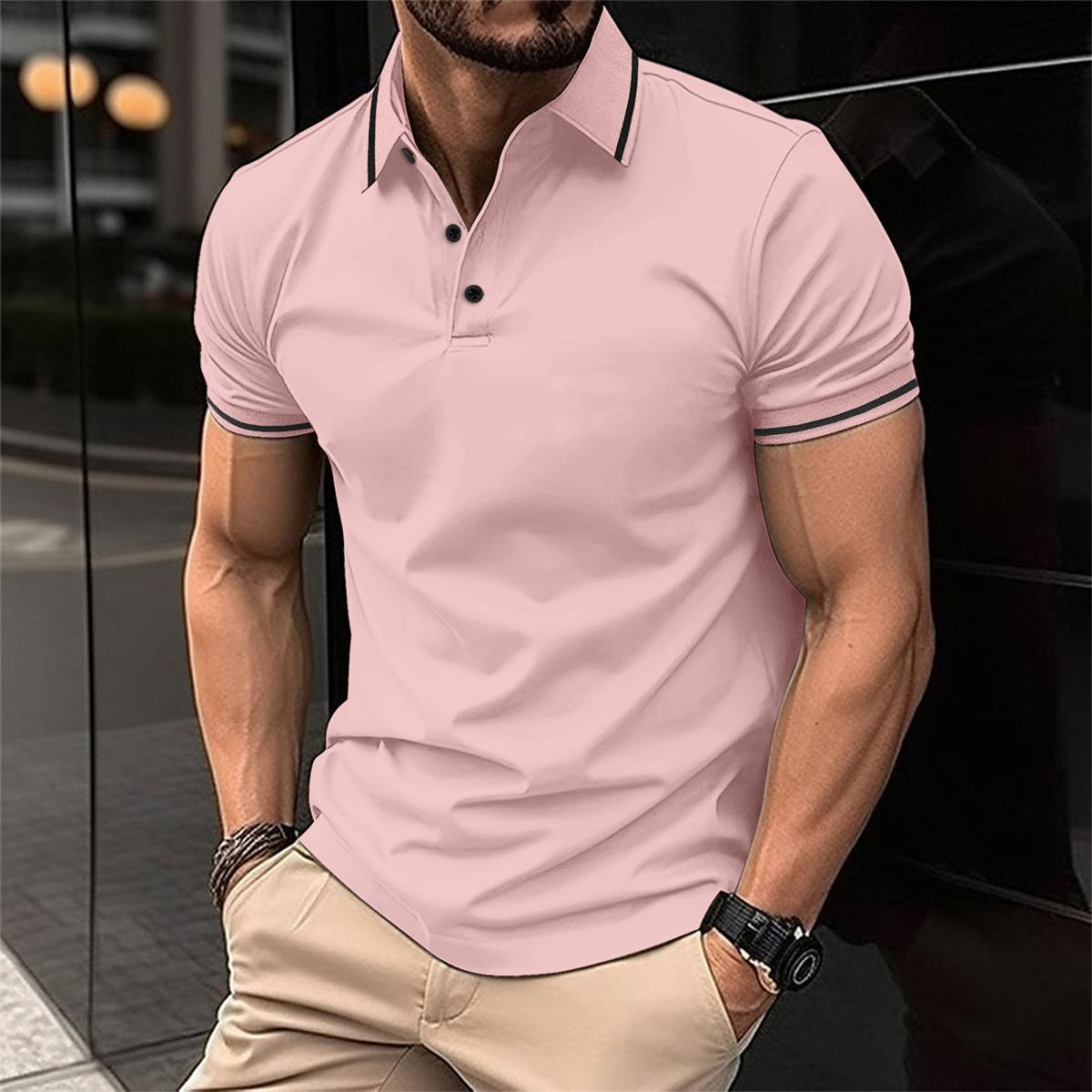 Polo-Shirt – Herren-Polohemd mit Knöpfen, Kragen und kurzen Ärmeln-HauteBerlin